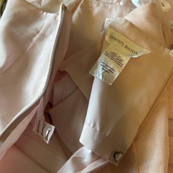 David's Bridal pale pink full-length strapless formal gown sz 22 - Picture 13 of 14